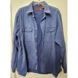 Fieldmaster Long Sleeve‎ Blue Flannel Shirt Size XXL Button Down Pockets USA